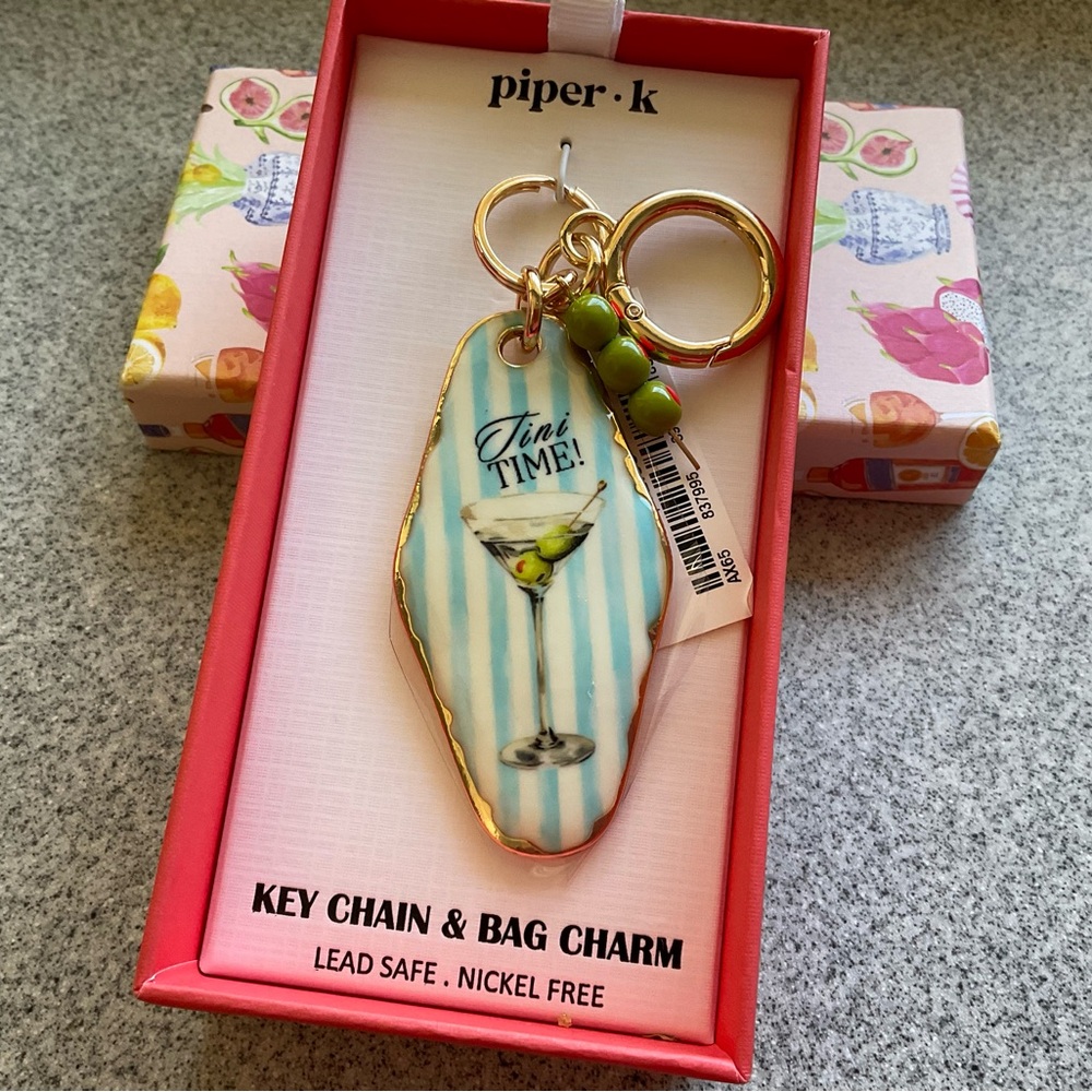 Piper K Martini Key Chain & Bag Charm